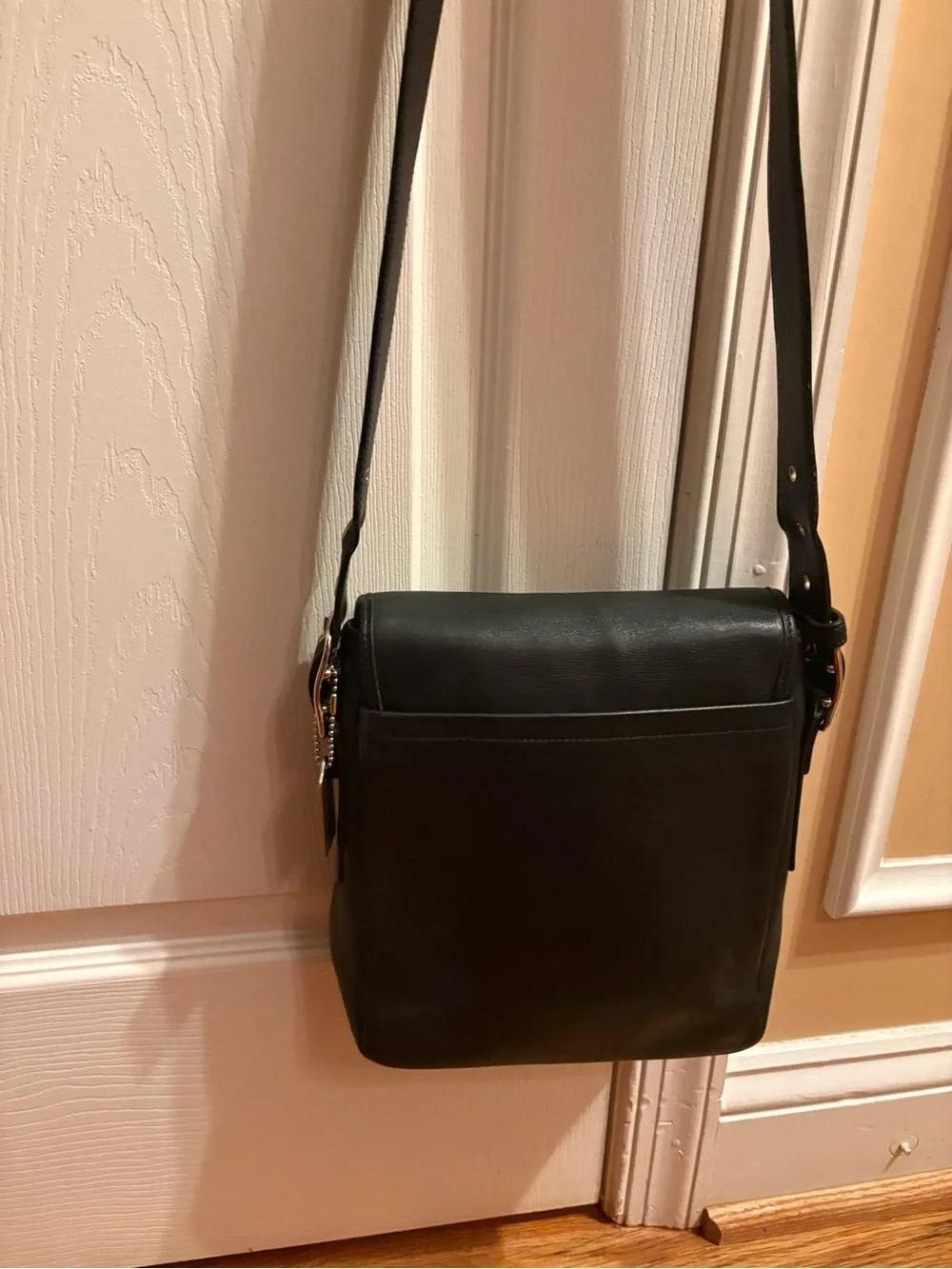 Coach Black Leather Messenger Crossbody Bag